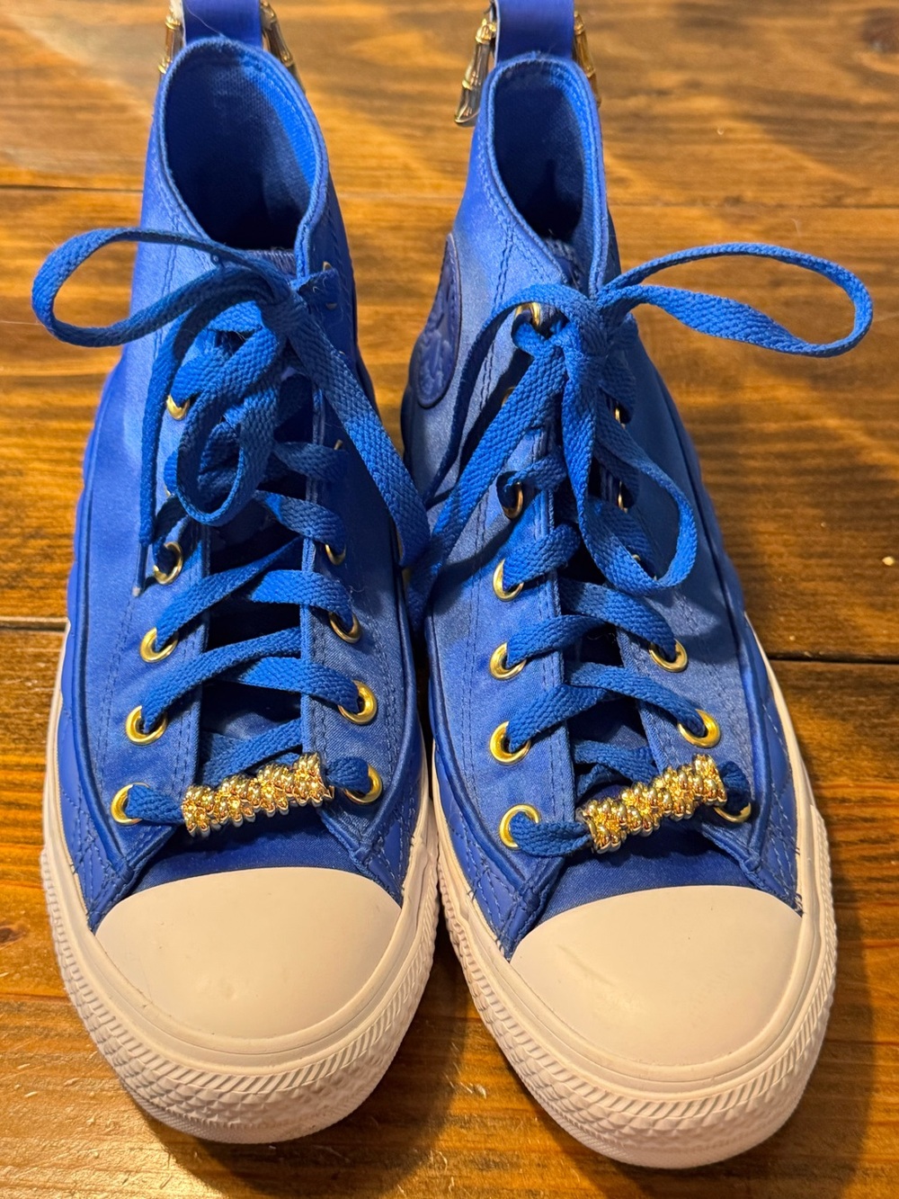 CHUCK TAYLOR ALL STAR HIGH SHINE - GAME ROYAL SNEAKERS Size 8 - Picture 2 of 12